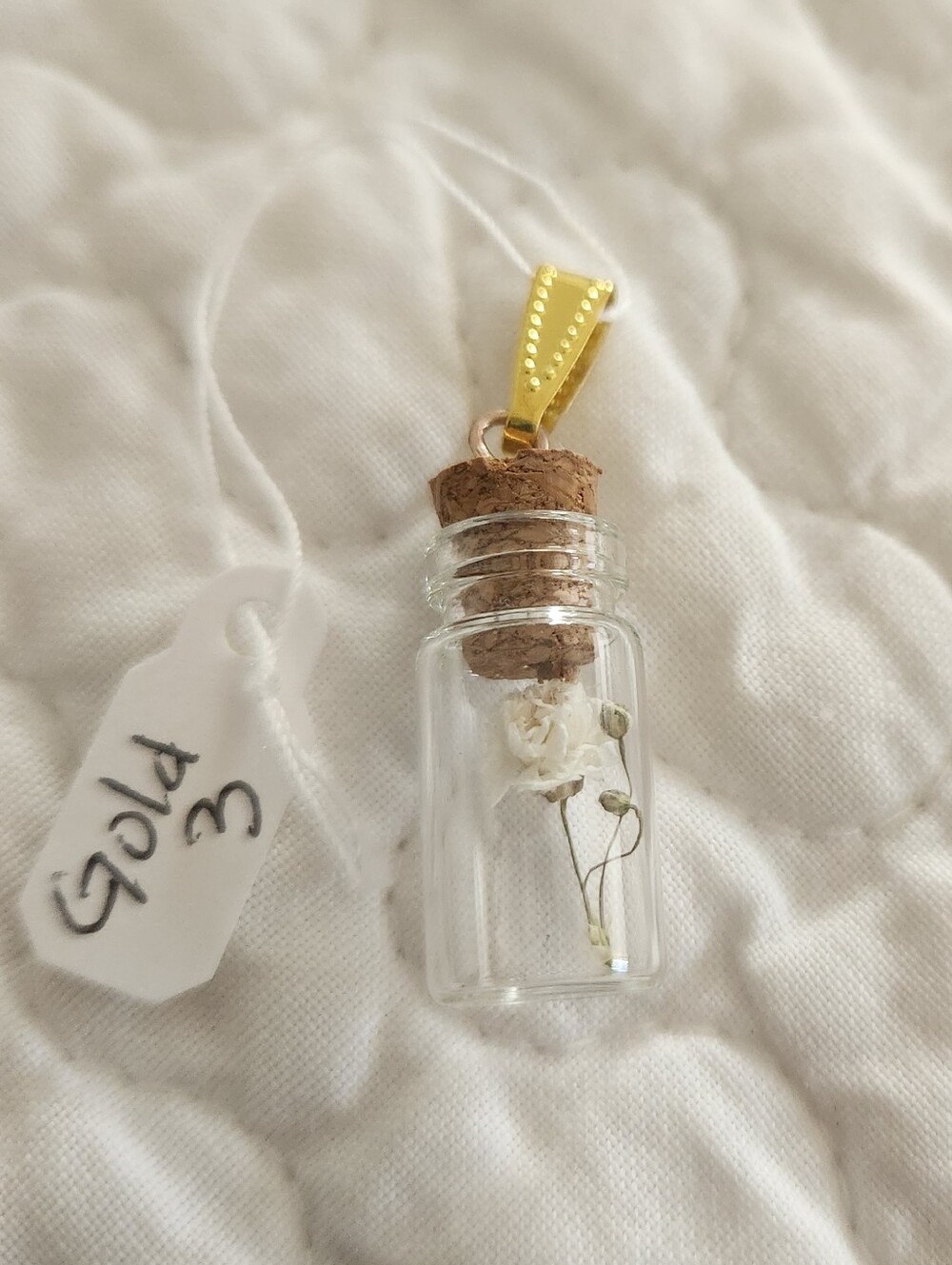 Real Flower Glass And GOLDTONE Pendant ( Choose One By Number) - Picture 4 of 12